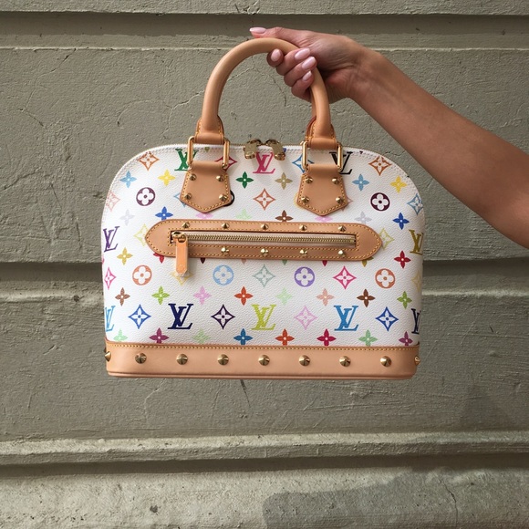 Louis Vuitton White Multicolore PM Alma - Picture 1 of 12
